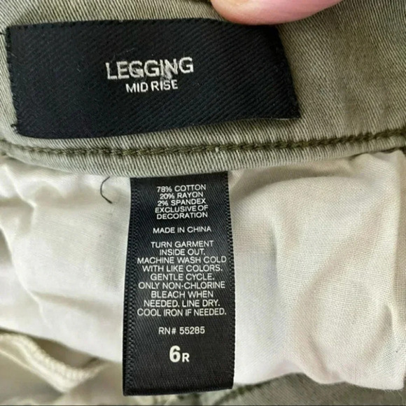 Express mid rise women's 6R distressed green ankle pants office‎ career casual - Picture 4 of 6